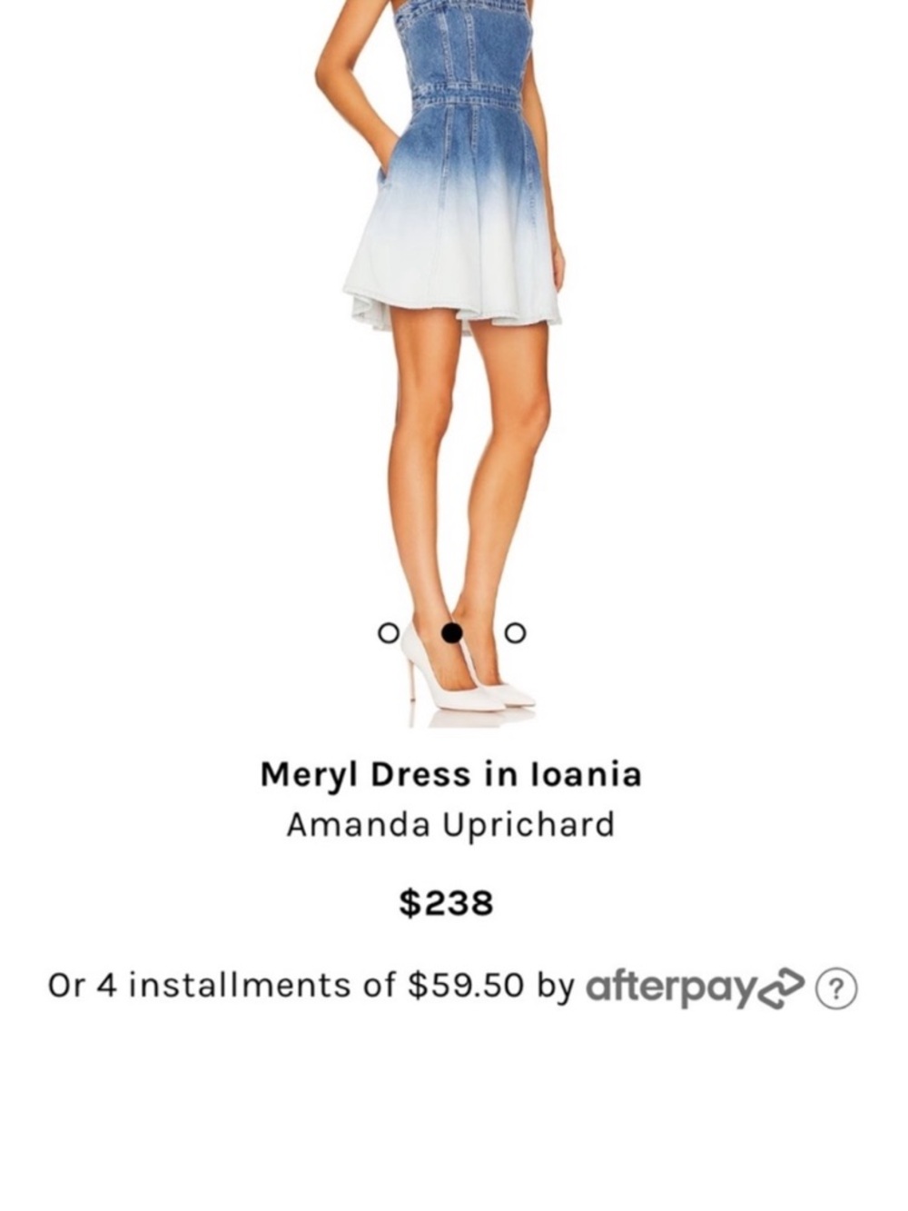 Amanda Uprichard Blue to White Ombre Strapless Denim Dress - Picture 4 of 5